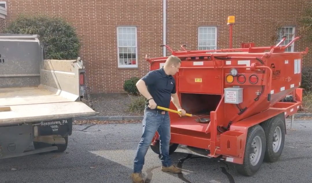 Shoveling demonstration with a hot box.